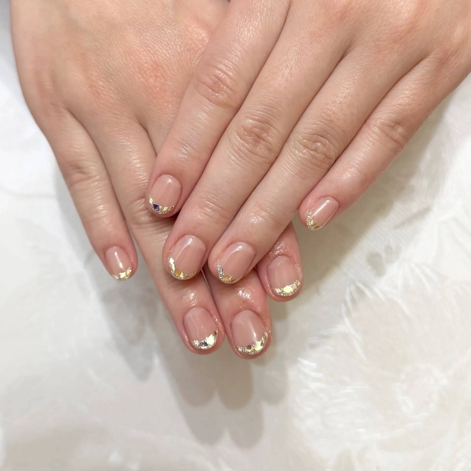 初めての方にもおすすめ ガラスフレンチネイル